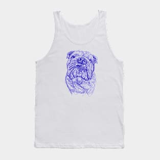 Bulldog dog scribble art Tank Top